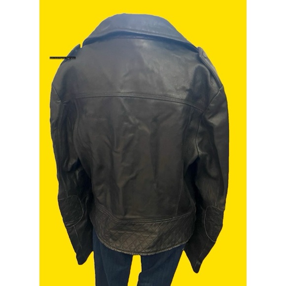 Women's Black Leather Jacket - Picture 4 of 7